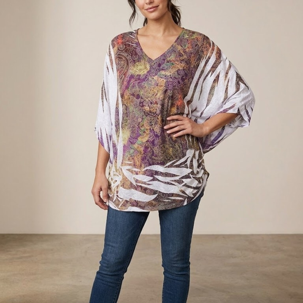 Boho V-Neck Multi Colour Top